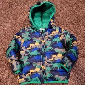 Boys Dinosaur Puffer Coat-Size 5
